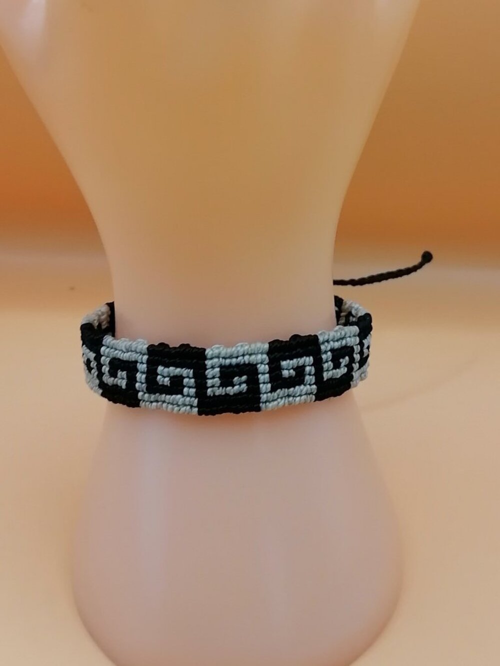 Hand-woven Macrame Bracelet with Andean Inca Labyrinth Design